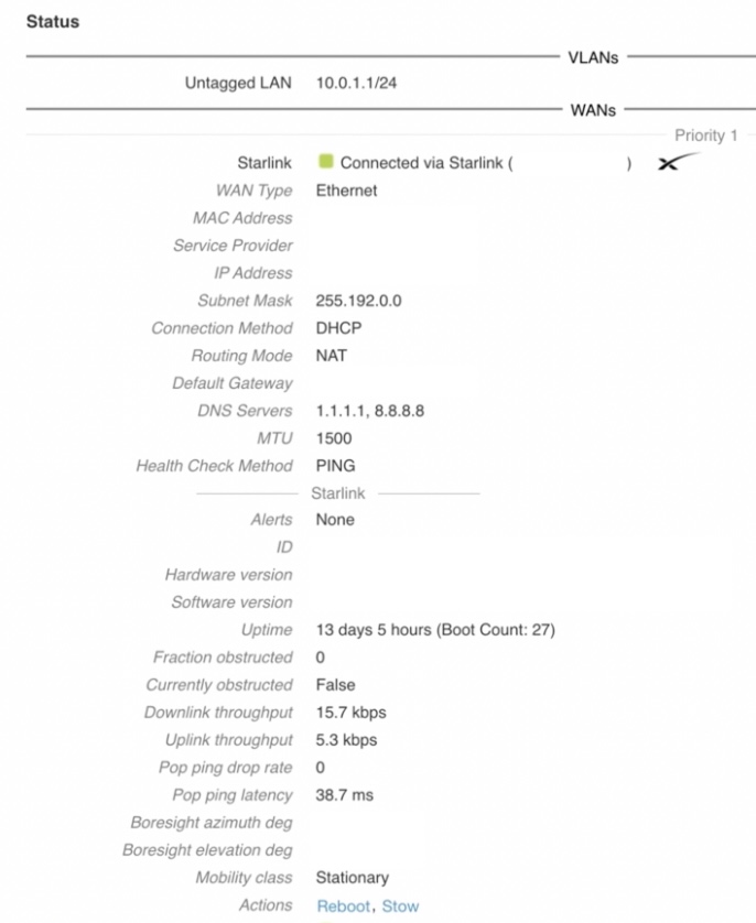 IC2 Starlink status