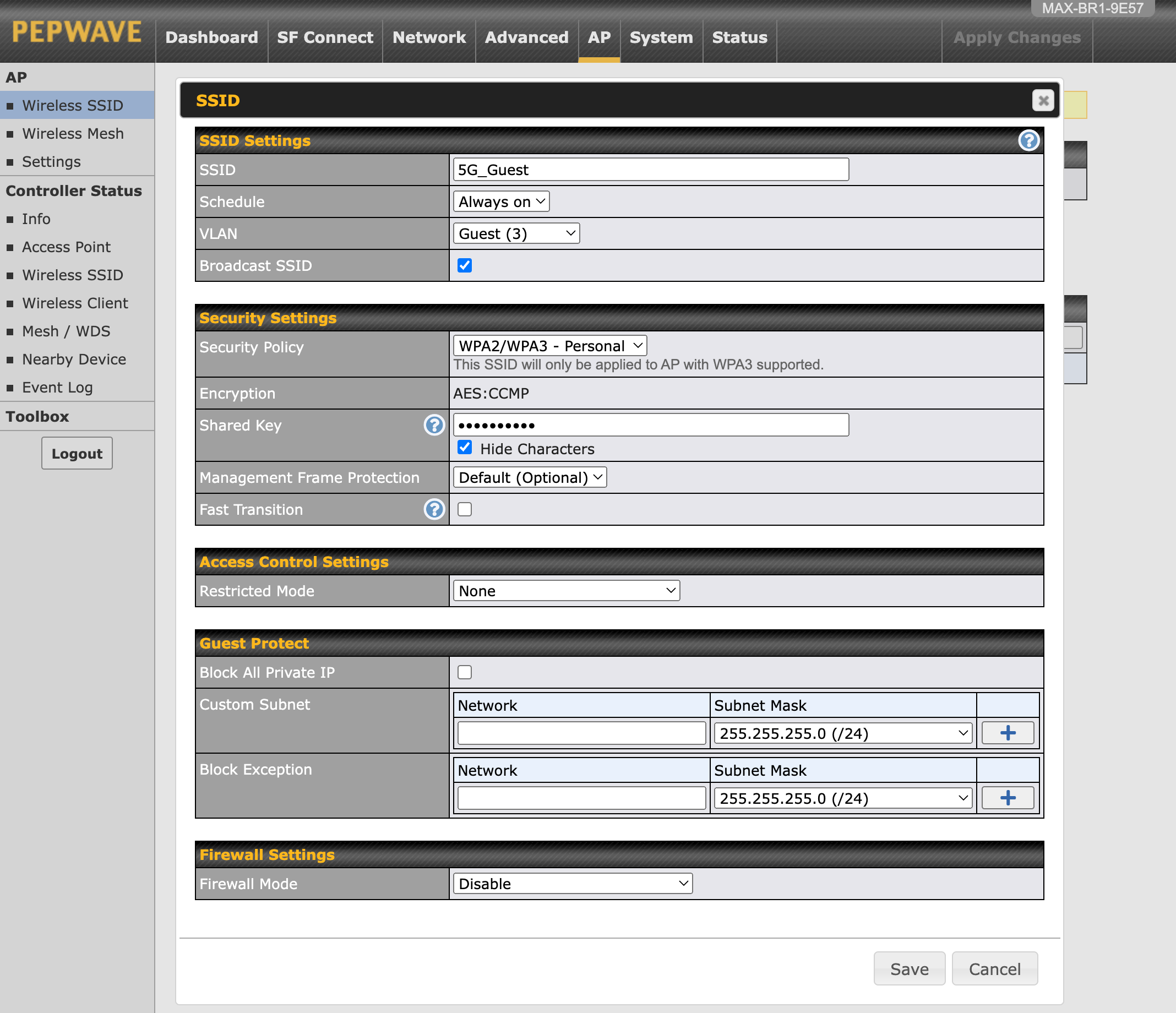 Peplink SSID with VLAN