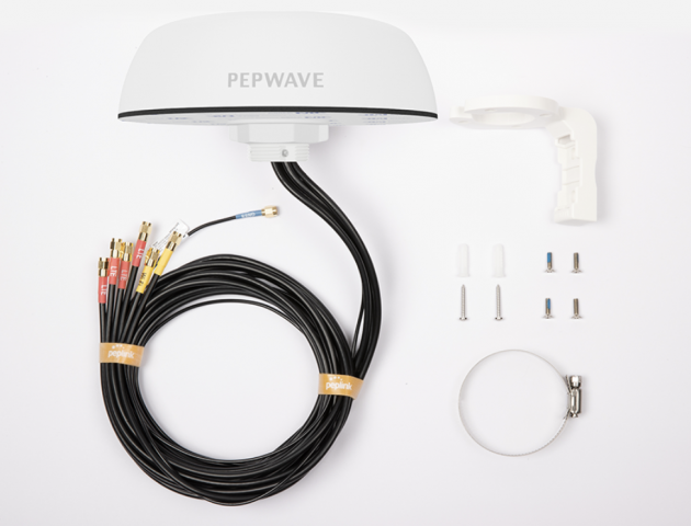 Pepwave Mobility 42G Dome Antenna for 4x4 Cellular/5G, MiMo WiFi & GPS-  White - SMA Connectors- 16ft