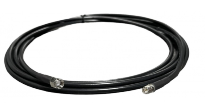 15 Foot Low Loss IP67 Rated Cable (LMR240 Equivalent) (RP-SMA/Female & RP-SMA/Male Connectors) - Black - 