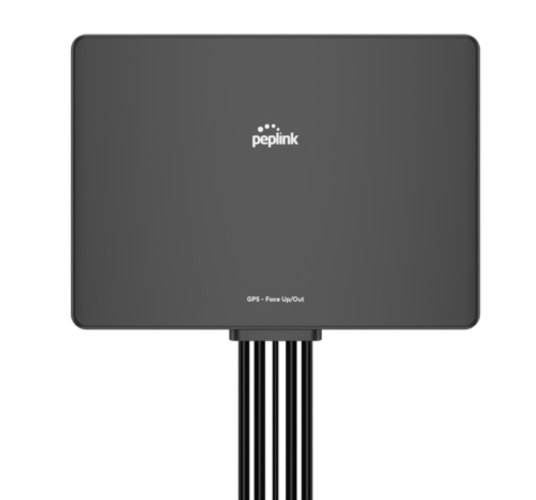 Peplink Slim 40G Antenna 4xLTE/5G, 1xGPS, Right-Angle SMA, Black, 1 ft / 30cm - ANT-SLM-40G-S-RA-B-1