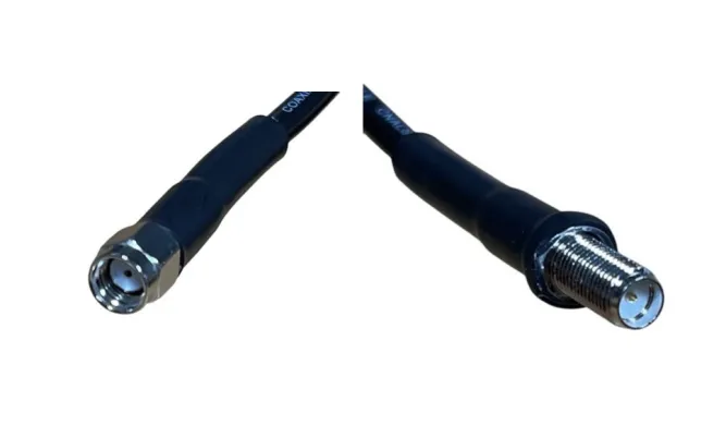 40 Foot Ultra Low Loss Cable (LMR400 Equivalent) for WiFi Antennas (RP-SMA/Female & RP-SMA/Male Connectors) - Black - 