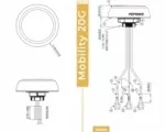 Pepwave Mobility 20G 3-in-1 2x2 Mimo Antenna for LTE/5G/GPS - White - SMA/male - 6.5 FT Cable - Technical Drawing