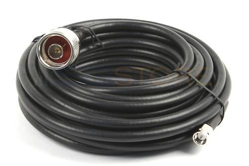 20 foot RG58 Cable (SMA/Male & N/Male Connectors) - Black - Click Image to Close